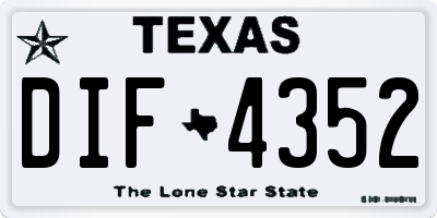 TX license plate DIF4352