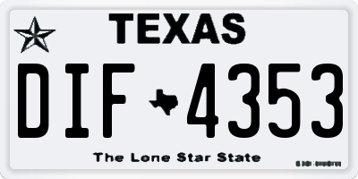 TX license plate DIF4353