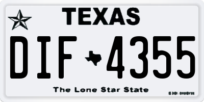 TX license plate DIF4355