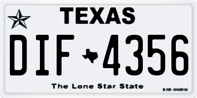 TX license plate DIF4356