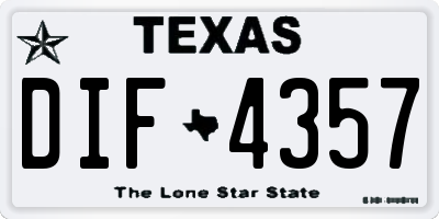 TX license plate DIF4357