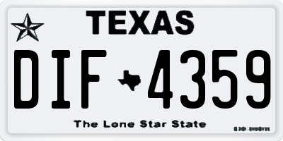 TX license plate DIF4359