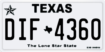 TX license plate DIF4360