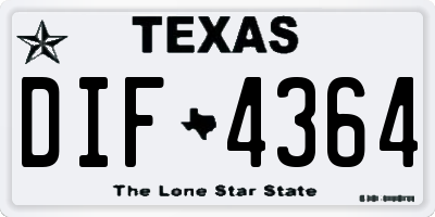 TX license plate DIF4364