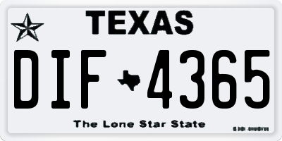 TX license plate DIF4365