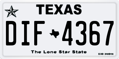 TX license plate DIF4367