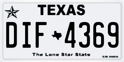 TX license plate DIF4369