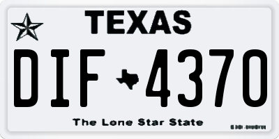 TX license plate DIF4370