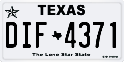 TX license plate DIF4371