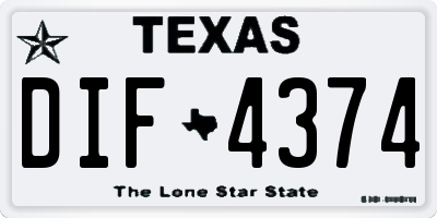 TX license plate DIF4374