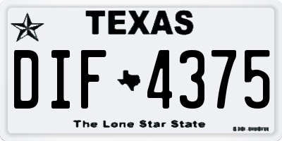 TX license plate DIF4375