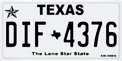 TX license plate DIF4376