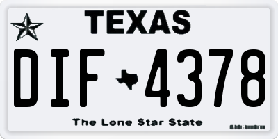 TX license plate DIF4378