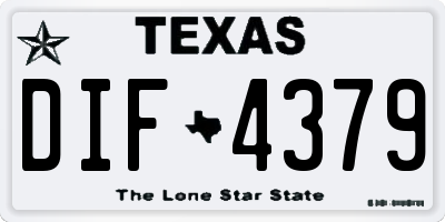 TX license plate DIF4379