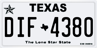 TX license plate DIF4380