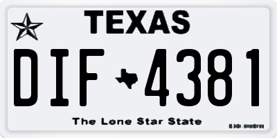 TX license plate DIF4381