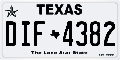 TX license plate DIF4382