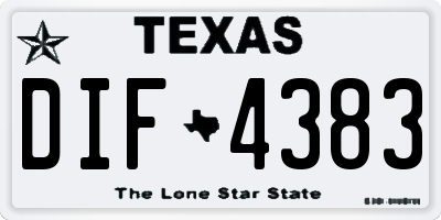 TX license plate DIF4383