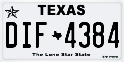 TX license plate DIF4384