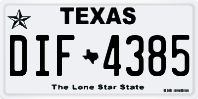 TX license plate DIF4385