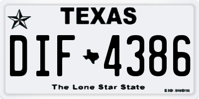 TX license plate DIF4386