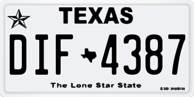 TX license plate DIF4387