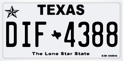 TX license plate DIF4388