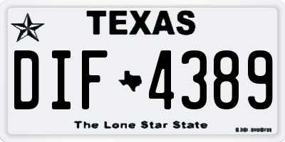 TX license plate DIF4389