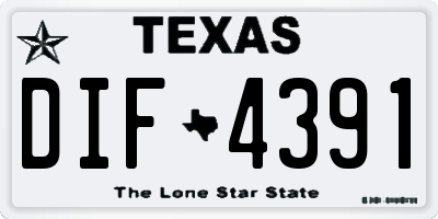 TX license plate DIF4391
