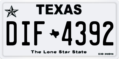 TX license plate DIF4392