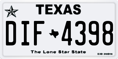 TX license plate DIF4398