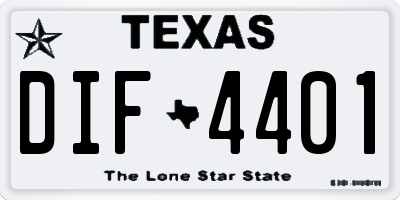 TX license plate DIF4401