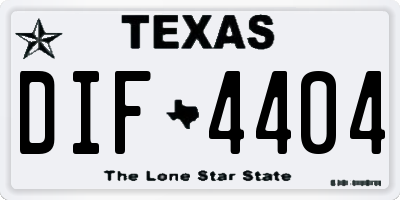 TX license plate DIF4404