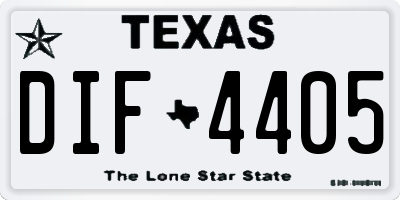 TX license plate DIF4405