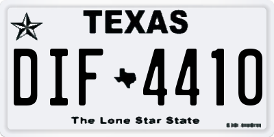 TX license plate DIF4410