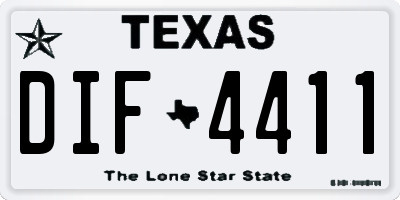 TX license plate DIF4411