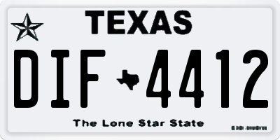 TX license plate DIF4412
