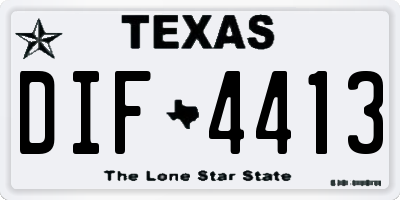 TX license plate DIF4413