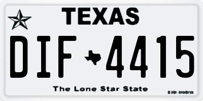 TX license plate DIF4415