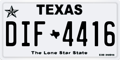 TX license plate DIF4416