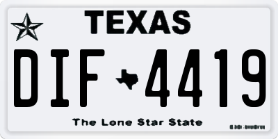 TX license plate DIF4419