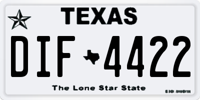 TX license plate DIF4422