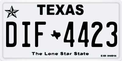 TX license plate DIF4423