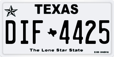 TX license plate DIF4425