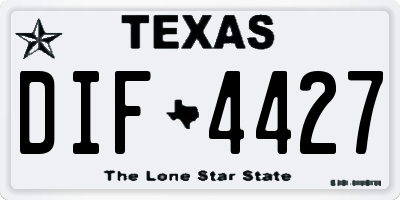TX license plate DIF4427