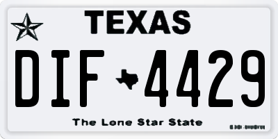 TX license plate DIF4429