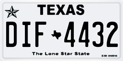 TX license plate DIF4432