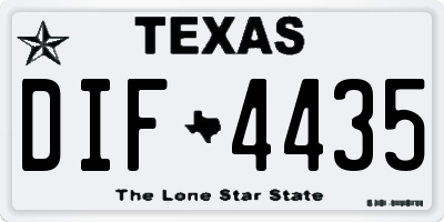 TX license plate DIF4435