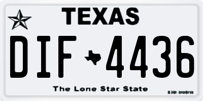 TX license plate DIF4436