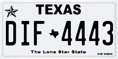 TX license plate DIF4443